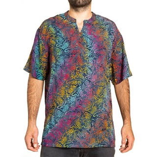 PANASIAM Hawaiihemd Kurzarmhemd Wachsbatik Herren Hemd in lebendigen Mustern und leuchtenden Farben langlebiges Sommerhemd Freizeithemd bunt L