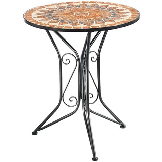 Kobolo Beistelltisch Metalltisch Mosaiktisch mit Mosaik in braun (kombinierbar, 1-St) braun|schwarz