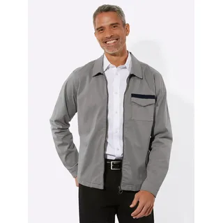 Langjacke CLASSIC, Herren, Gr. 46, grau, 97% Baumwolle, 3% Elasthan, unifarben, Jacken Langjacke