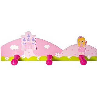 Mousehouse Gifts Baby oder Kinder Rosa Prinzessinnen Wandhaken Kleiderhaken aus Holz für Mädchen Kinderzimmer