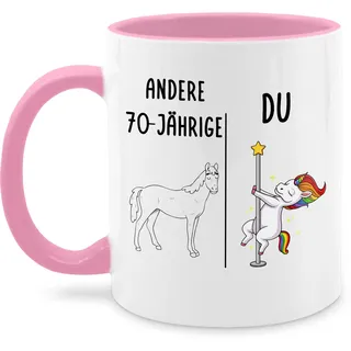 Tasse Tassen 325ml - 70. Geburtstag - Andere 70 Jährige Du Dabbing Einhorn Geschenk lustig I - 325 ml - Rosa - zum spruch jahre 70.geburtstag teetasse geschenke für name 70-geburtstag mug 70er