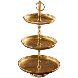 riess-ambiente Etagere, Gold, Metall, Orientalisch, Rund, 47 cm, Tischkultur & Servieren, Etageren