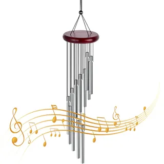 Changrongsheng Metall-Windspiel für den Garten, dekorativ mit 12 Aluminiumlegierungsrohren für Terrasse, Balkon, Garten, Hinterhof, Heimdekoration, Geschenk