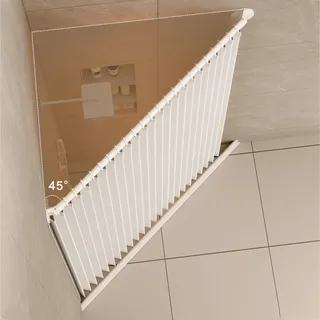 Gerade Duschvorhangstange Ohne Bohren, Dehnbare 304 Edelstahl Eck-Bad Vorhangstange, 180 Grad Verstellbarer Drehsockel, Als Duschstange, Kleiderstange Oder R(Size:30-50cm(11.8-19.7in),Color:weiß)