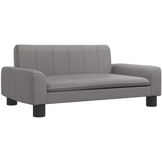 vidaXL Kindersofa, Couch für Kinder, Kindercouch mit runden Kanten, Kindersessel Minisofa Polstersofa Kindermöbel Sofa Kinderzimmer, Grau Kunstleder