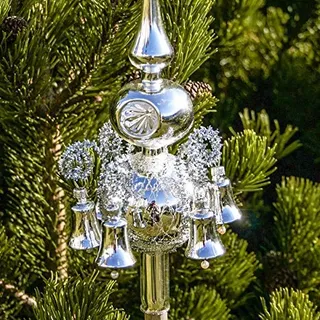 Lauschaer Glaskunst-Christbaumspitzen Christbaumspitze Old Lauscha Uni - Silber