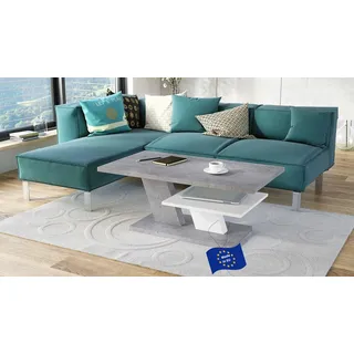 Mazzoni Cliff Couchtisch 110x60cm mit praktischer extra Ablage modern stabil vielseitig als Wohnzimmertisch Beistelltisch Sofatisch Zeitloses Design platzsparend robust für Wohnzimmer kleine Räume