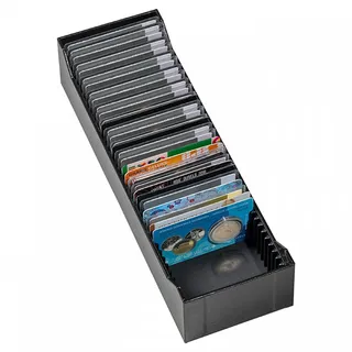 Leuchtturm 365163 Archivbox Logik für 40 Goldbarren oder Coin Cards - Querformat, schwarz, 30 x 10 x 6 cm