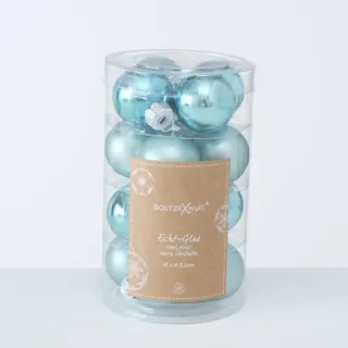 Boltze Weihnachtskugeln Ø 4 cm, 16 tlg, Ø 4 cm, türkis