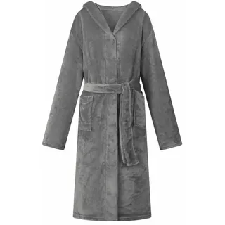 vidaXL Bademantel Hoodie Dunkelgrau XL