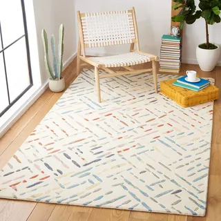 Safavieh Distressed Teppich für Wohnzimmer, Esszimmer, Schlafzimmer - Madison Collection, Kurzer Flor, Grau und Gold, 183 X 183 cm