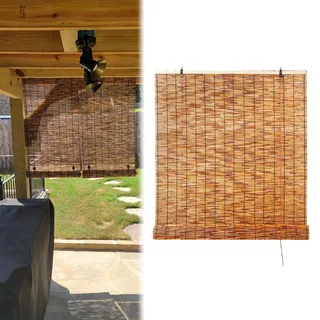 Sichtschutz Bambus Rollo 100cm Breit Wärmedämmung Bambus Rollo Jalousine 160cm Breit 90cm Breit Bambusrollo Raffrollo für Fenster Restaurant Balkon Außen/Innen ( Size : 110cm Breit x 170cm Hoch )
