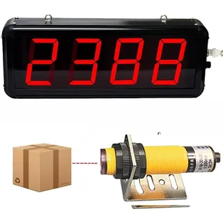 LED Infrarot Digitalzähler 4 Digitaler Ziffernzähler, mit Infrarotsensor Zählen bis zu 9999 Kann Produktionslinienzähler verwenden