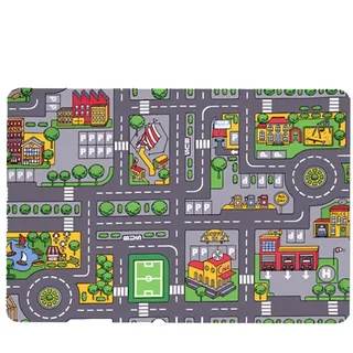 Kinder-Spielteppich, 80 x 120 cm, Kinderteppich, Spielmatte, Stadt, Straße, Auto, Stadt, Spiel, Lernbereich, für Kinder, Jungen, Mädchen, Kleinkinder, Schlafzimmer, Spielzimmer