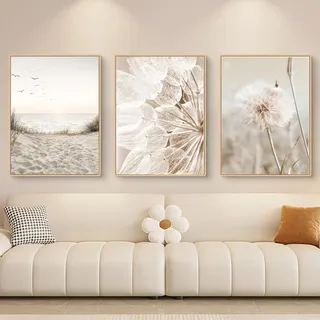 Trayosin 3-teiliges Poster Set,Moderne Boho Pampasgras Bilder Wohnzimmer Deko Schlafzimmer Wandbilder Beige Kunst Bild ohne Rahmen Kunstdruck Leinwandbild (A,21x30cm)