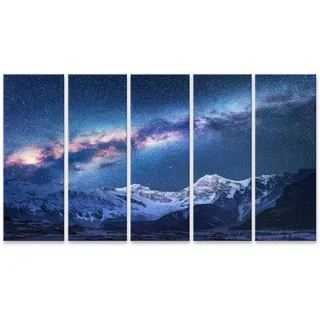 islandburner Bild auf Leinwand Weltraum Milchstraße Berge Fantastische Aussicht Sternenhimmel Nacht Nepal Himal Bilder Wandbilder Poster