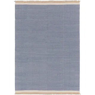 benuta pop Wollteppich Karla Blau 160x230 cm - Naturfaserteppich aus Wolle
