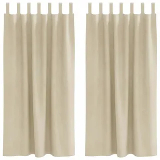 vidaXL Aleah Ösen 140 x 175 cm Creme 2 St.