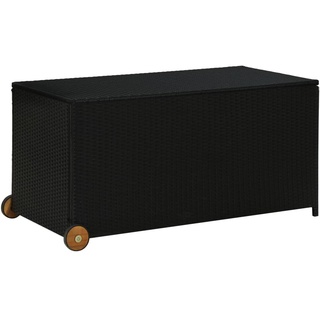 Balkonbox Aufbewahrungsbox - CLORIS Garten-Aufbewahrungsbox Schwarz 120x65x61 cm Poly Rattan - Trendigen Design&2312