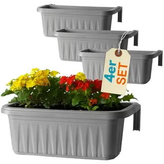 GarPet Blumenkasten 50 x 20 x 18,5 cm Grau