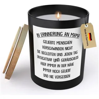 22Feels Duftkerze Deko In Erinnerung Mama Trauer Geschenk Andenken Mutter Kondolenz, MADE IN GERMANY, Europäisches Sojawachs, Handgegossen schwarz