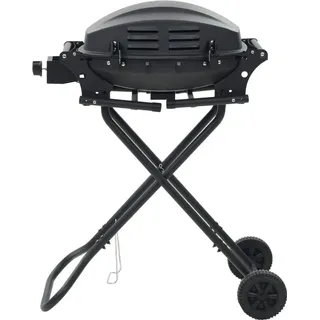 vidaXL Tragbarer Gasgrill mit Brenner schwarz
