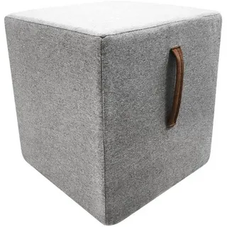 Xlmoebel Hocker Würfelförmiger Pouf mit runder Polsterung in neutralem Design (Hocker, 1 St., Hocker), Hergestellt in Europa grau