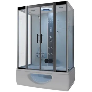 Tronitechnik IKARIA Komplettdusche mit Schiebetür 135 x 220 cm weiß Sicherheitsglas