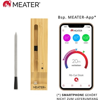 MEATER Plus Fleischthermometer mit Bluetooth und App-Steuerung  50m-Reichweite