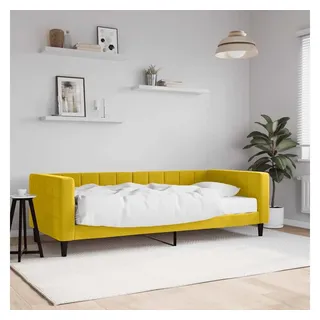 furnicato Bett Tagesbett mit Matratze 223 x 100 x 68 cm Gelb (1-tlg), Inklusive Schaumstoffmatratze Schlafsofa mit Lattenrost für Gäste gelb 100 cm x 223 cm x 68 cm
