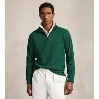 Polo Ralph Lauren für Herren. 710P07411501 Jersey Estate-Ripp mit kurzem Reißverschluss grün (M), Lässig, Baumwolle, Langarm