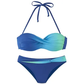 LASCANA Bügel-Bandeau-Bikini Damen Blau/Türkis 40 Cup D