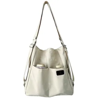 NOTAG Handtasche Damen, Multi-Tasche Shopper 2 in 1 Rucksack Wasserdicht Nylon Schultertasche Umhängetasche (Beige) - 961 Kubikzentimeter