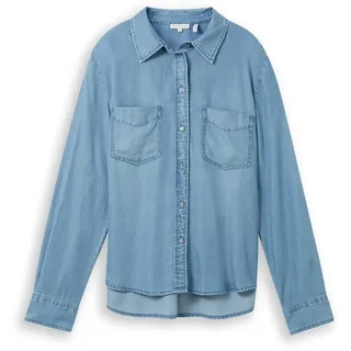 Tom Tailor 1041221 Denim Look Bluse Clean Mid Stone Blue Denim 40