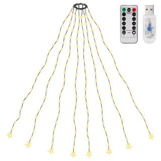 salcar LED Lichterkette 1,5 m 120 LED Warmweiß