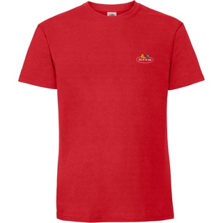 Fruit of the Loom Ringspun Premium T-Shirt mit Vintage-Logo auf der Brust, rot - Vintage-Logo klein, 2XL