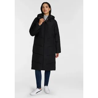 Steppmantel ONLY "ONLMEGAN LIFE LONG PUFFER COAT CS OTW", Damen, Gr. L, schwarz, Steppware, Obermaterial: 100% Polyester, unifarben, lang, Mäntel Steppmantel, verdeckter Zipper, Reißverschlusstaschen, winddicht
