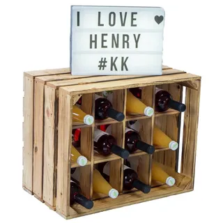 Kistenkolli Altes Land Flaschenregal Henry 12er  geflammt  Kiefer