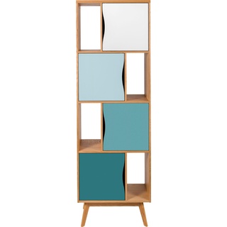 Bücherregal »Avon«, Höhe 191 cm, Holzfurnier aus Eiche, schlichtes skandinavisches Design, grün, Regale, 97854747-0