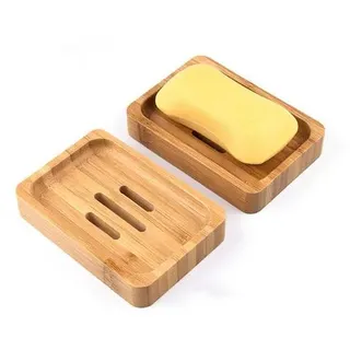 2 Stück Natürliche hölzerne Bambus Seifenschale Holz Dusche Handgefertigte Seifenkiste Seifen Box Für Seife Scrubber Schwämme Waschbeckenablage