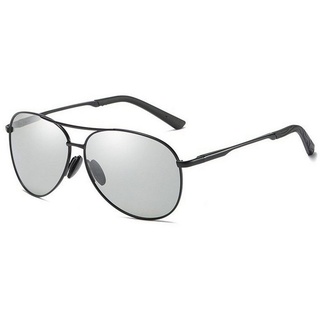 FIDDY Sonnenbrille Polarisierte Sonnenbrille Damen Herren Polarisierte Pilotenbrille (1-St) grau|schwarz