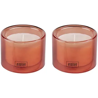 SCHÖNER WOHNEN-Kollektion Duftkerze »Sandalwood M« (2-tlg), im Glas, warmer & eleganter Duft, Brenndauer 30 - 40 Stunden rot