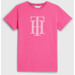 Tommy Hilfiger Damen Strass T-Shirt HOT MAGENTA FS 2023, Größe: XS