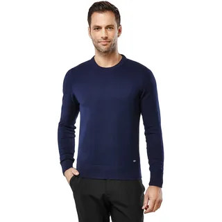 Vincenzo Boretti Herren-Pullover V-Ausschnitt Slim-fit tailliert Strick-Pullover V-Neck einfarbig Baumwolle-Mix edel elegant leicht Fein-Strick für Business oder Casual - M