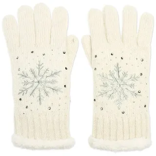 Caspar Strickhandschuhe GLV009 warm gefütterte Damen Strick Handschuhe weiß