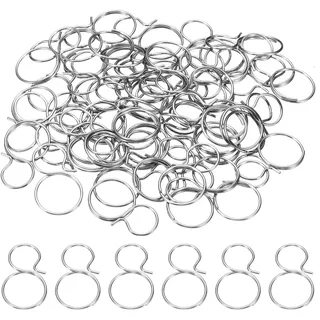 PATIKIL 0,63x0,39" Edelstahl Kronleuchter Verbindungsstifte, 50 Stück Kronleuchter Kristallclips zur Befestigung von Kristallteilen, Kronleuchter Ersatzteile, Silber