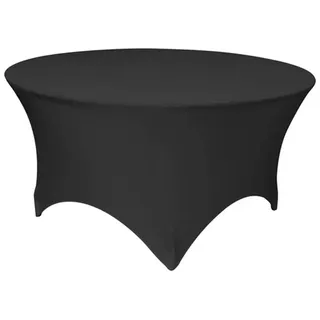 Jirex Trading Company Tischdecke Stretch Tischdecke Tischhusse Rund 150-180 cm Durchm. Weiss Schwarz schwarz Ø 150 cm