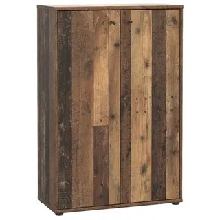 freiraum Hochkommode TEMPRA2, 2 Türen, 2 Böden, Old-Wood Vintage Dekor - 73,7x111,1x34,8cm (BxHxT)