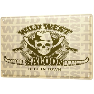 Blechschild Vintage Retro Metallschild Wandschild Blech Poster Nostalgie Western Style Wild West Saloon