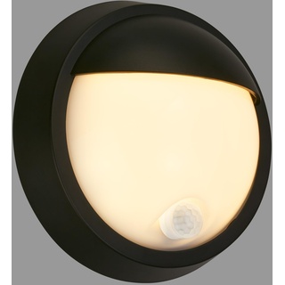 BRILONER - LED Wandlampe Akku mit Bewegungsmelder, Dämmerungssensor, 20 sek. Timer, Aussenlampe, Wandleuchte aussen, LED Strahler außen, Außenleuchte, Außenwandleuchten, 17x7 cm, Schwarz
